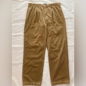 RareVintage Polo Ralph Lauren Andrew Corduroy Pleated Pants British Tan EVC 38 W